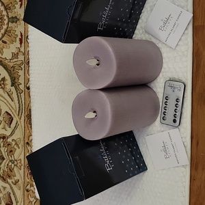 Bethlehem Lights 2pc set 7" Moving Flame Touch Candles RemoteControl PurpleNew …